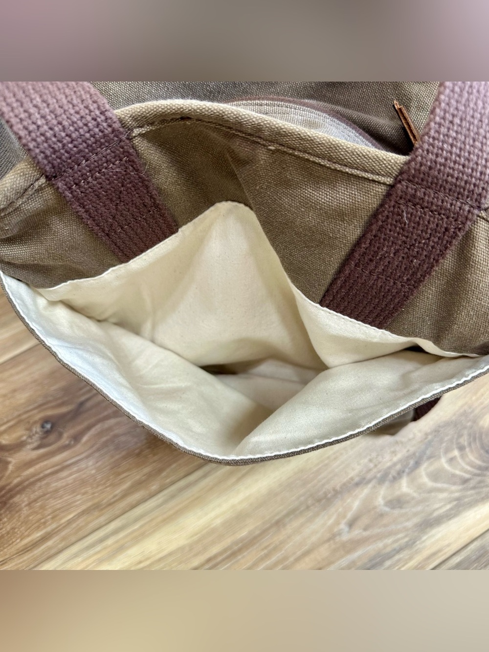 Duluth Trading Co. Canvas Tote Bag Zip Multipocket Brown - Picture 8 of 15